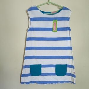 New with Tags Sophie And Sam Blue & White Striped Dress w/ Pockets Girls Size 5